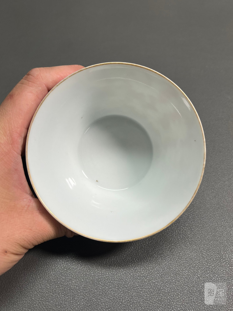 清同治  矾红彩洪福齐天纹套杯 - 图12